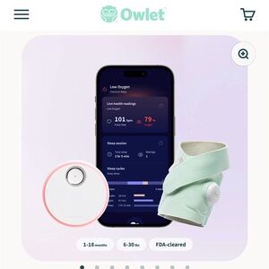 3rd generation owlet dream sock in mint